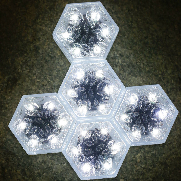 Modern Minimalist Solar Waterproof Hexagonal Ice Tile ABS PVC LED Lawn Landscape Light For Outdoor Patio | Bowlift