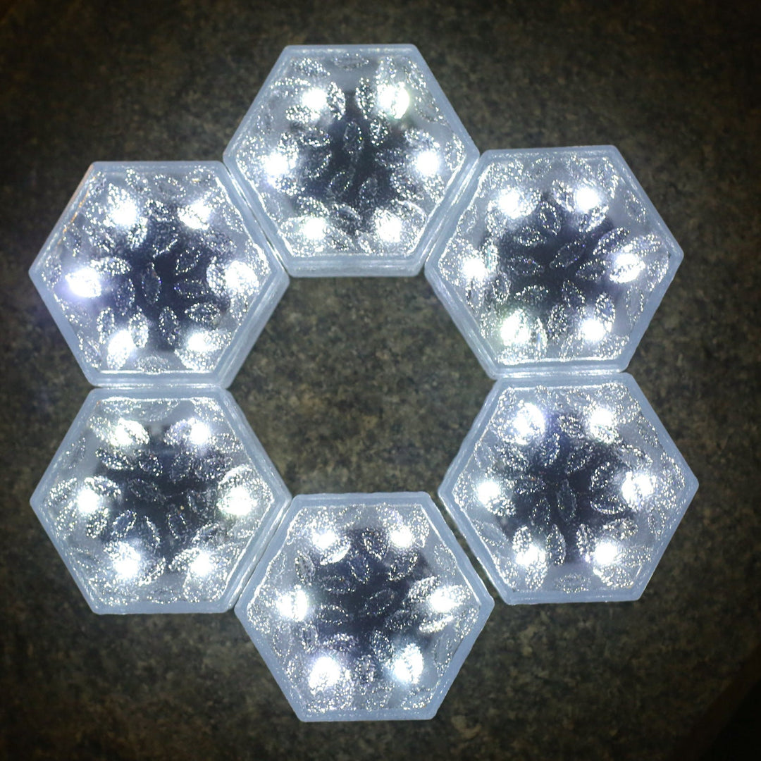 Modern Minimalist Solar Waterproof Hexagonal Ice Tile ABS PVC LED Lawn Landscape Light For Outdoor Patio | Bowlift