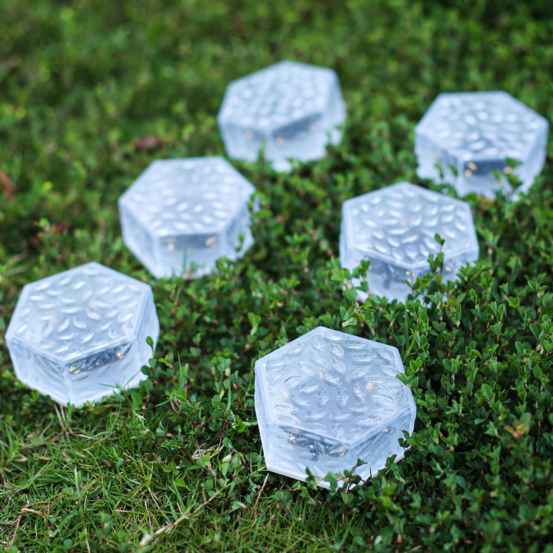 Modern Minimalist Solar Waterproof Hexagonal Ice Tile ABS PVC LED Lawn Landscape Light For Outdoor Patio | Bowlift