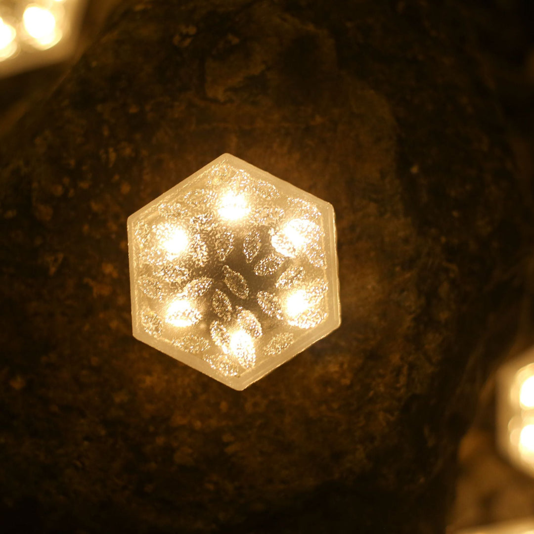 Modern Minimalist Solar Waterproof Hexagonal Ice Tile ABS PVC LED Lawn Landscape Light For Outdoor Patio | Bowlift