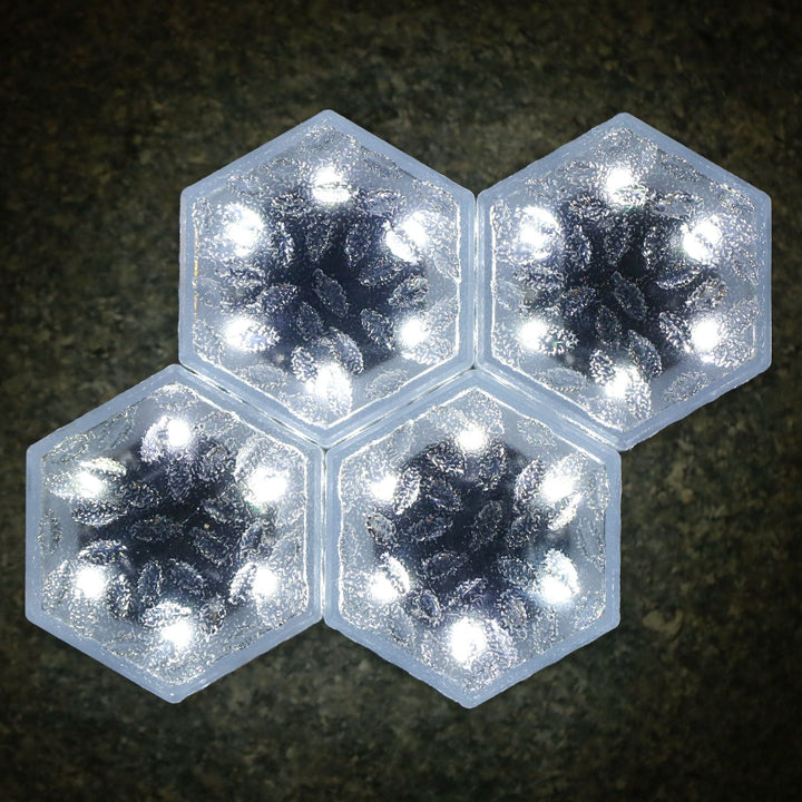 Modern Minimalist Solar Waterproof Hexagonal Ice Tile ABS PVC LED Lawn Landscape Light For Outdoor Patio | Bowlift