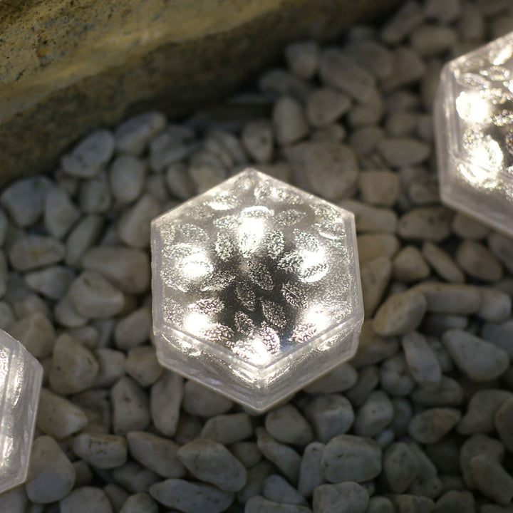 Modern Minimalist Solar Waterproof Hexagonal Ice Tile ABS PVC LED Lawn Landscape Light For Outdoor Patio | Bowlift