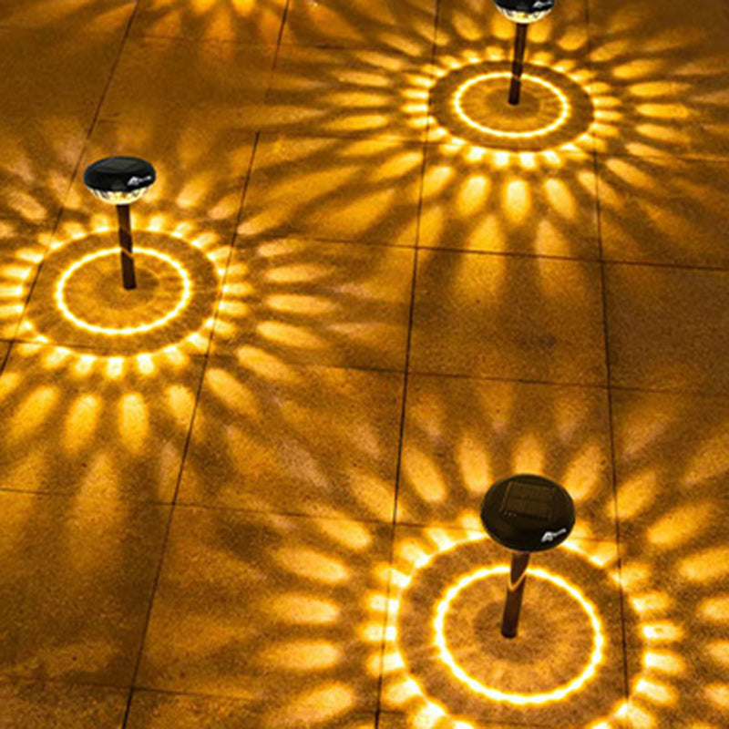 Contemporary Industrial ABS Round LED Solar Waterproof Lawn Insert Light For Outdoor Patio | Bowlift