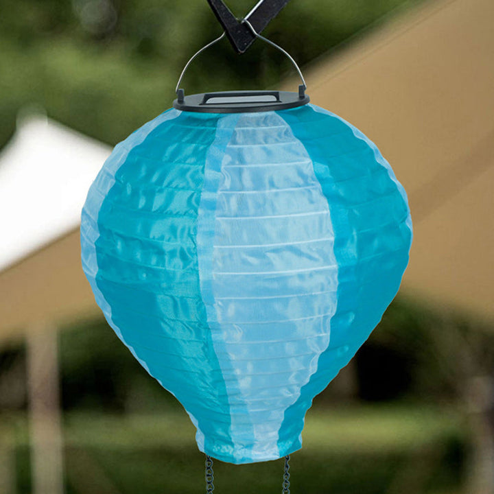 BowLift | Contemporary Creative Solar Hot Air Balloon Fabric Shade LED Outdoor Pendant Light for Terrace Outside