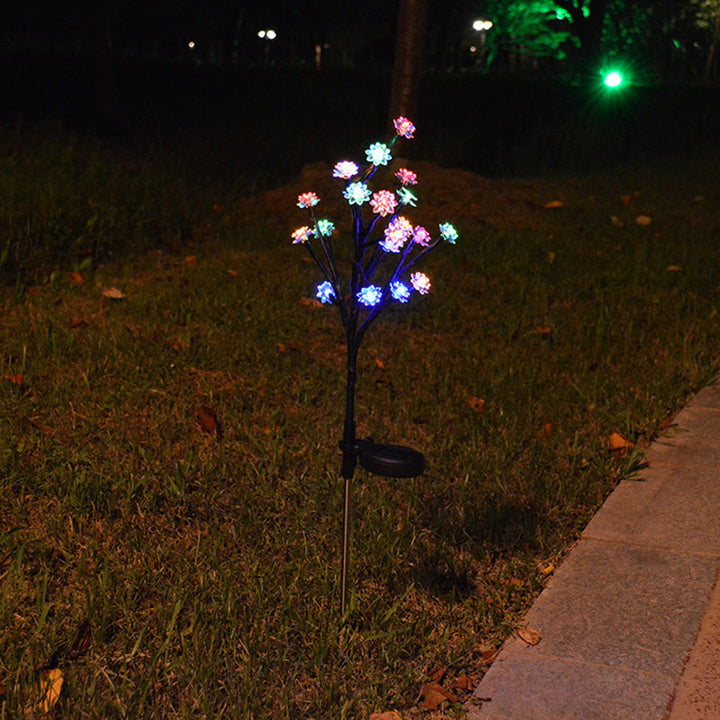 Modern Art Deco Cherry Blossom Lotus Plastic LED Outdoor Ground Plug Light For Garden | Bowlift