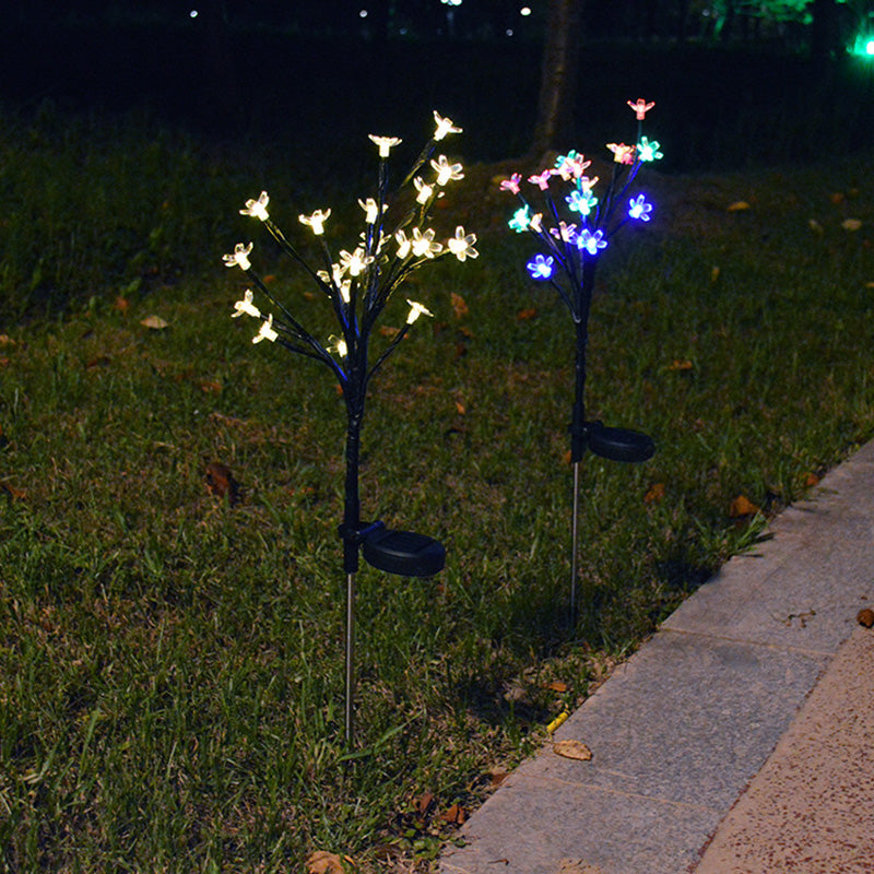 Modern Art Deco Cherry Blossom Lotus Plastic LED Outdoor Ground Plug Light For Garden | Bowlift