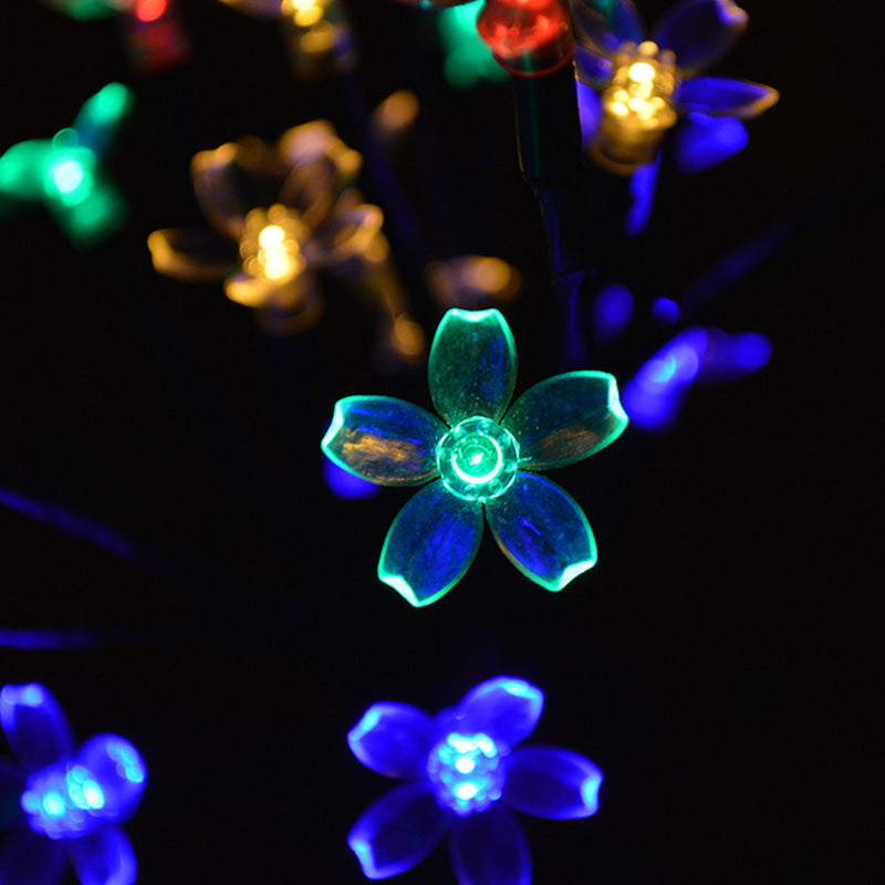 Modern Art Deco Cherry Blossom Lotus Plastic LED Outdoor Ground Plug Light For Garden | Bowlift
