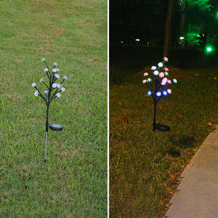 Modern Art Deco Cherry Blossom Lotus Plastic LED Outdoor Ground Plug Light For Garden | Bowlift