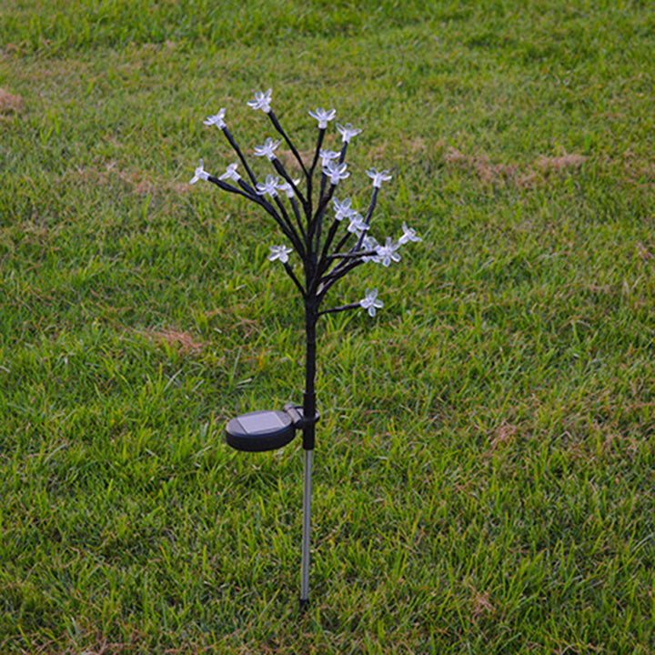 Modern Art Deco Cherry Blossom Lotus Plastic LED Outdoor Ground Plug Light For Garden | Bowlift