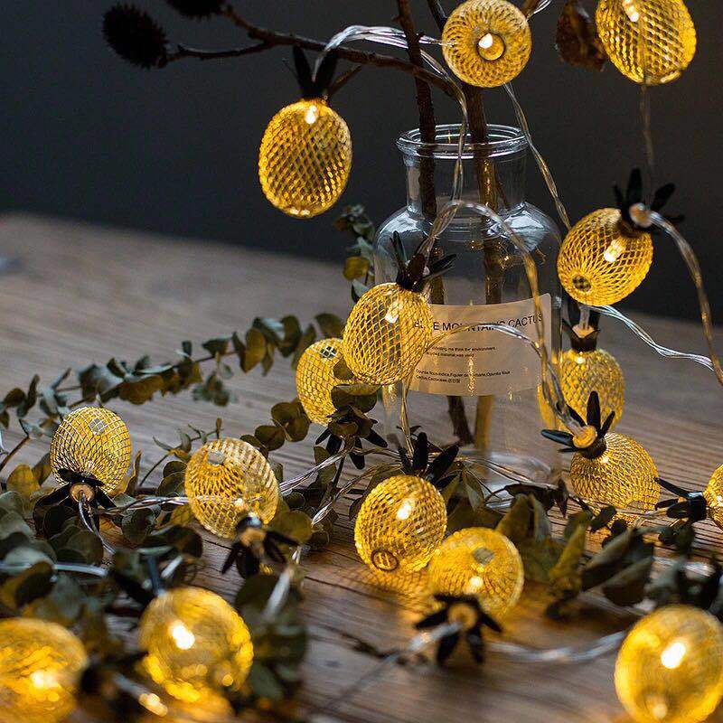BowLift | Modern Art Deco Small Pineapple PVC LED String Light For Living Room