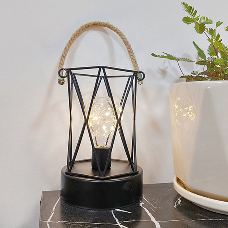 BowLift | Modern Minimalist Vertical Striped Square Round Iron LED Table Lamp For Living Room