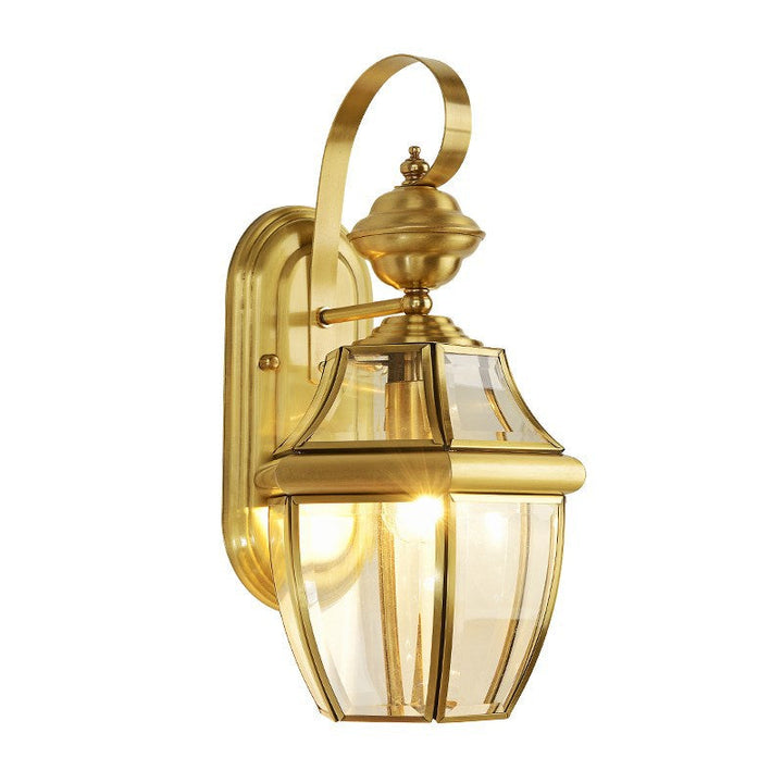 Contemporary Scandinavian Hexagonal Round Square Glass Brass 1/3 Light Wall Sconce Lamp For Garden | Bowlift