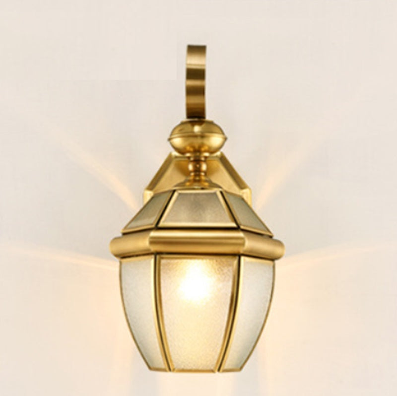 Contemporary Scandinavian Hexagonal Round Square Glass Brass 1/3 Light Wall Sconce Lamp For Garden | Bowlift