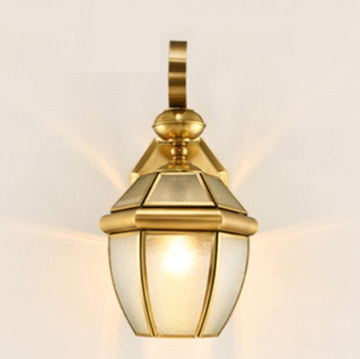 Contemporary Scandinavian Hexagonal Round Square Glass Brass 1/3 Light Wall Sconce Lamp For Garden | Bowlift