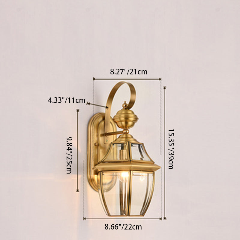 Contemporary Scandinavian Hexagonal Round Square Glass Brass 1/3 Light Wall Sconce Lamp For Garden | Bowlift