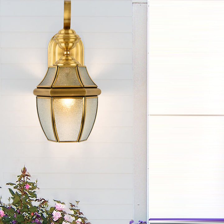 Contemporary Scandinavian Hexagonal Round Square Glass Brass 1/3 Light Wall Sconce Lamp For Garden | Bowlift
