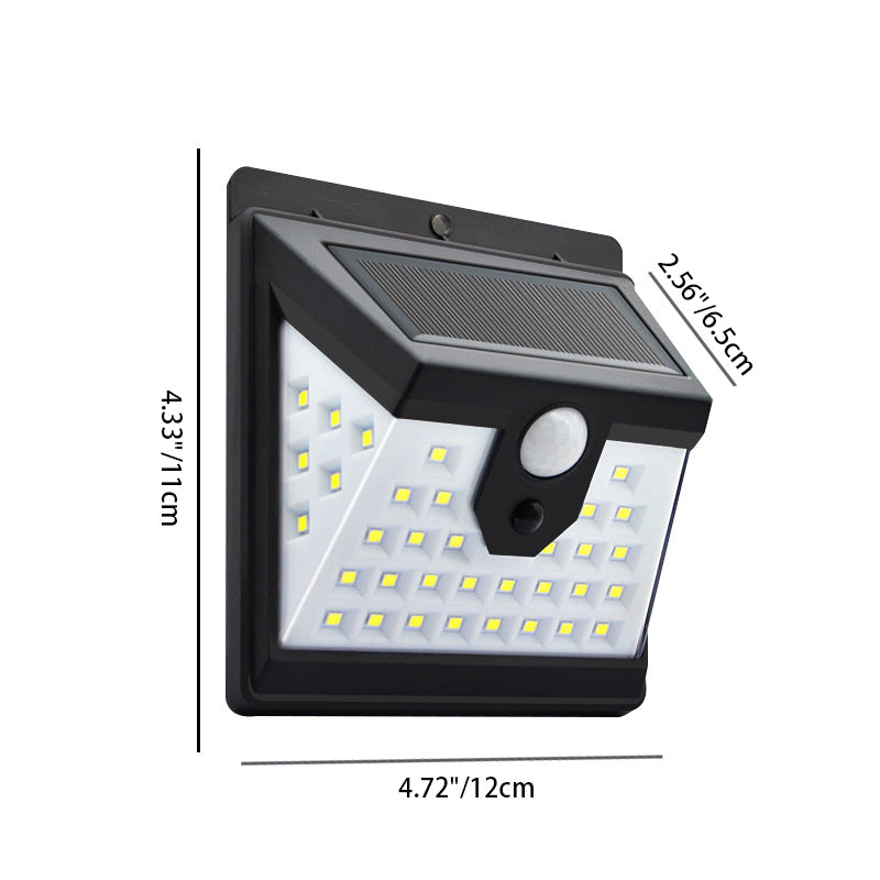 Modern Simplicity Solar Waterproof Motion Sensor ABS Rectangular LED Wall Sconce Lamp For Outdoor Patio | Bowlift