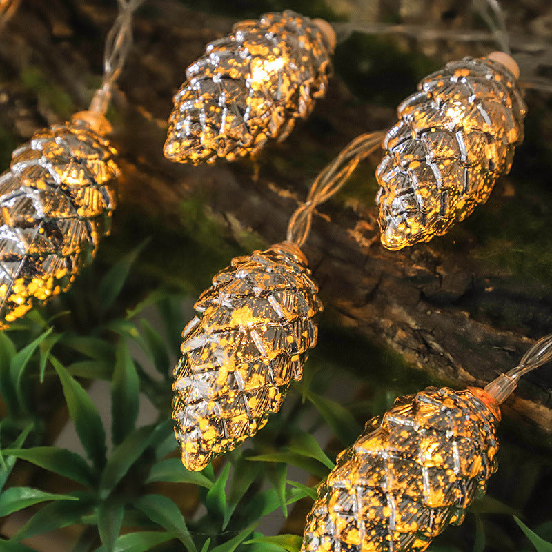 BowLift | Contemporary Creative USB Battery PE Pine Cone LED String Lights For Entertainment Room