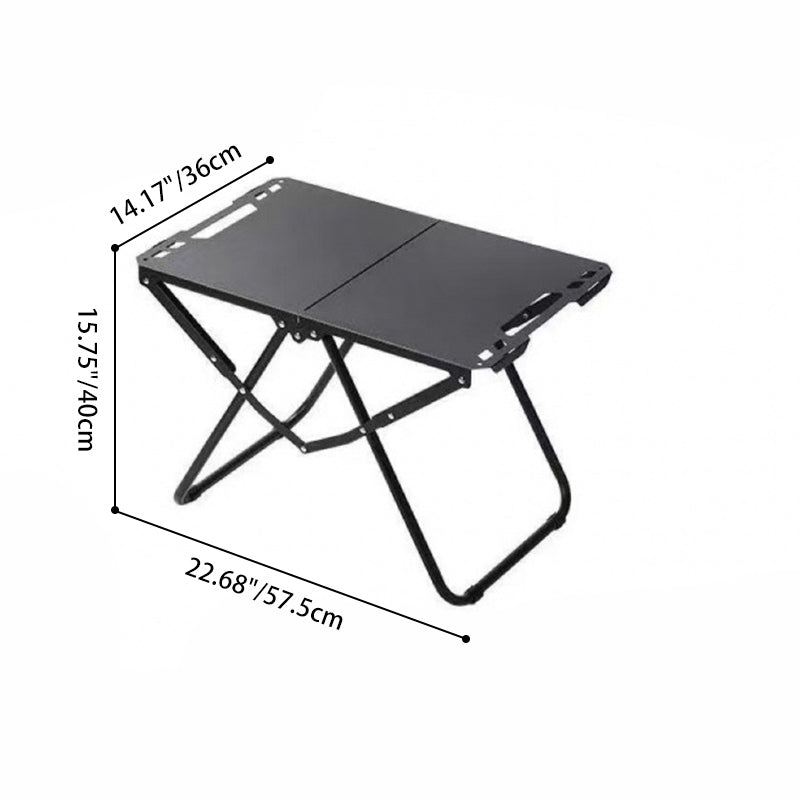 Modern Minimalist Rectangular Carbon Steel Foldable Folding Table For Outdoor | Bowlift