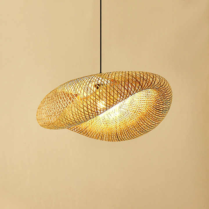 BowLift | Bamboo Pendant Light | Handmade Hanging Lamp for Dining Room