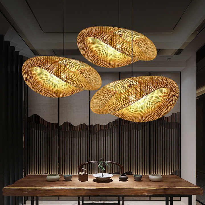 BowLift | Bamboo Pendant Light | Handmade Hanging Lamp for Dining Room