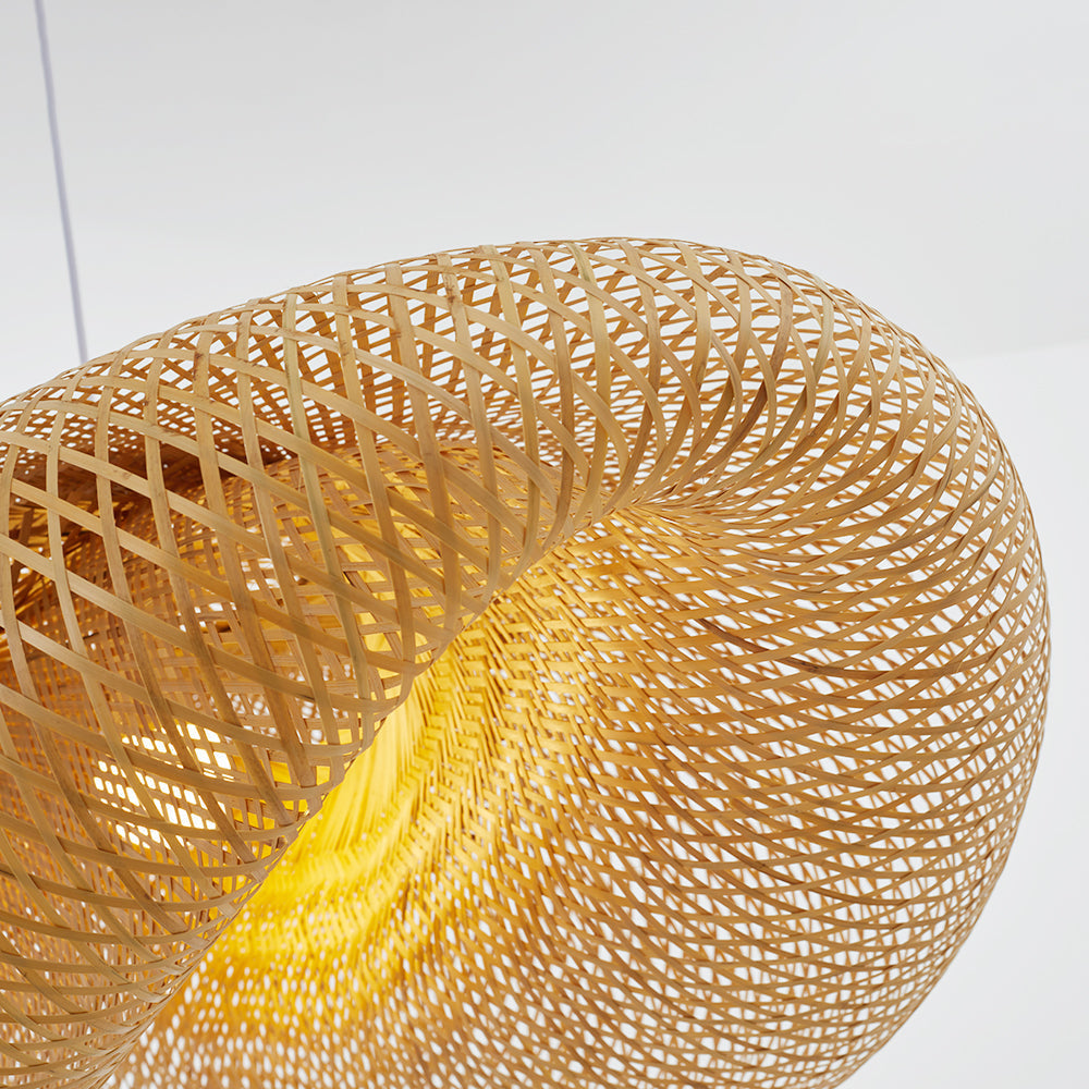 BowLift | Bamboo Pendant Light | Handmade Hanging Lamp for Dining Room