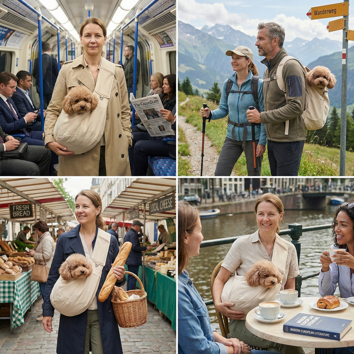 Portable Dog Shoulder Backpack – Breathable, Water-Resistant & Secure Bowlift