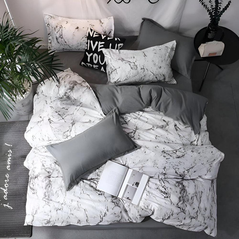 BowLift | Bedding 155x220 Marble | Luxurious 3-piece Set