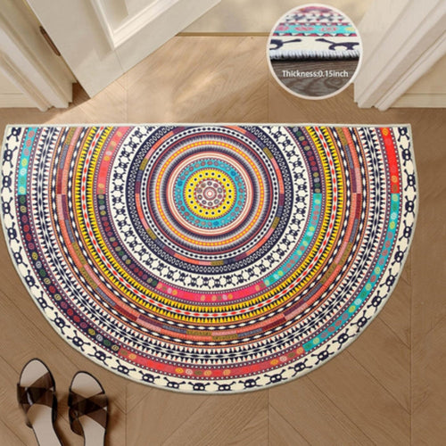 BowLift | Bohemian Half Round Mandala Rug