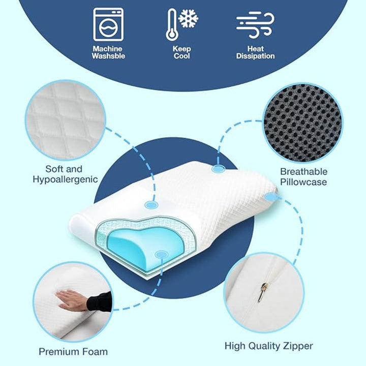 BowLift | BreatheEase Neck Pillow | Orthopedic Anti-Snoring Pillow