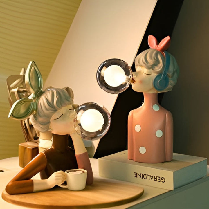 BowLift | BubbleFairies Table Lamp – Enchanting Quartet Cartoon Girl Figurine Light