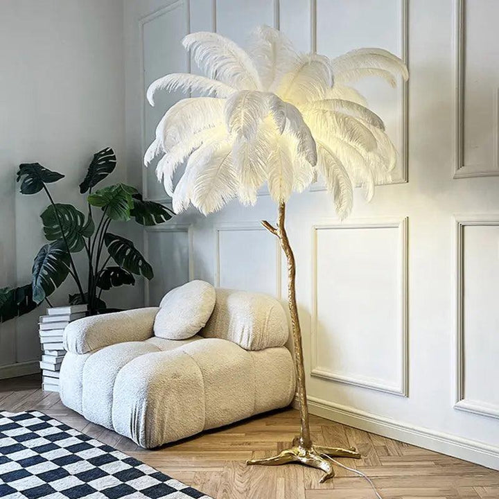 BowLift | LuxeOstral - Nordic Ostrich Feather Floor Lamp