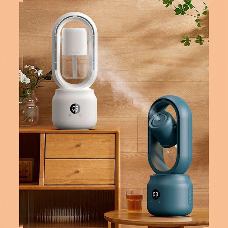 BowLift | Portable fan without blades with humidifier and night light for refreshing comfort