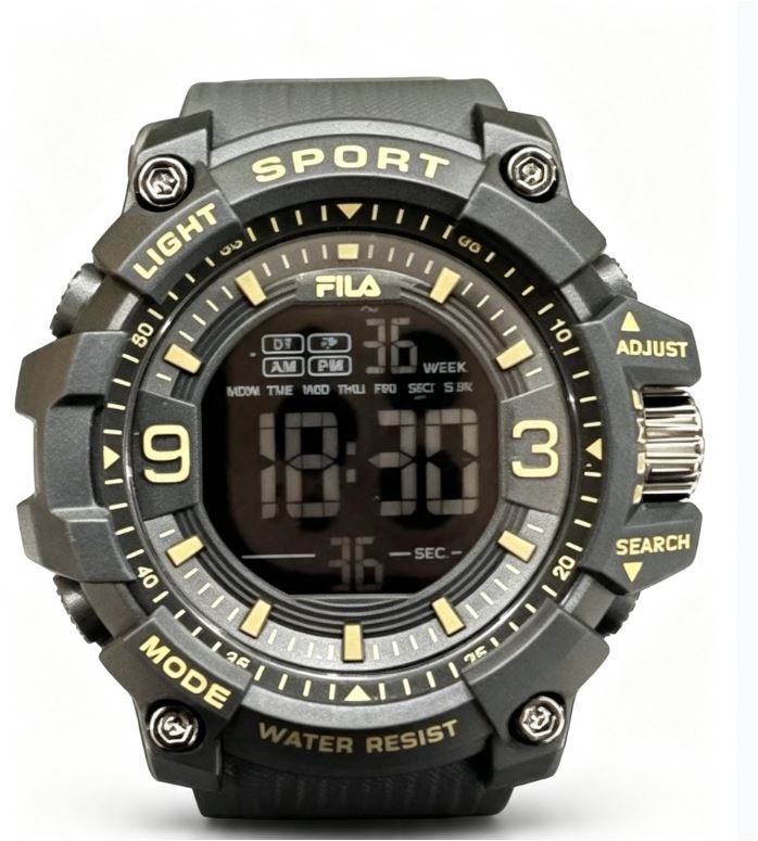Rugged Digital Sport Watch with Shockproof Case, LED Display and Silicone Strap Bowlift