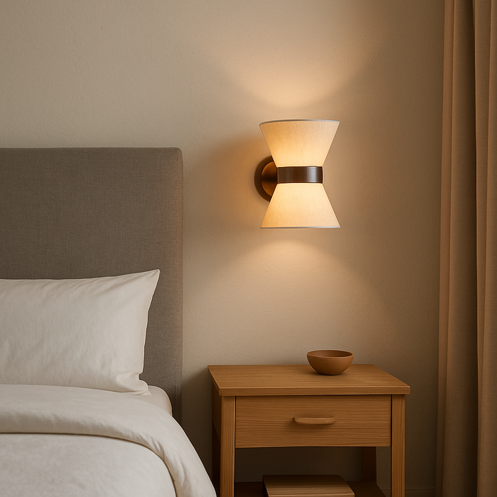 BowLift | Silk Shade Wall Lamp – Modern Wabi Sabi Design