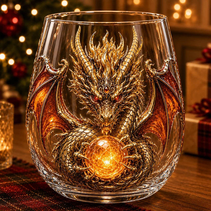 3D Mythic Dragon Glass Cup