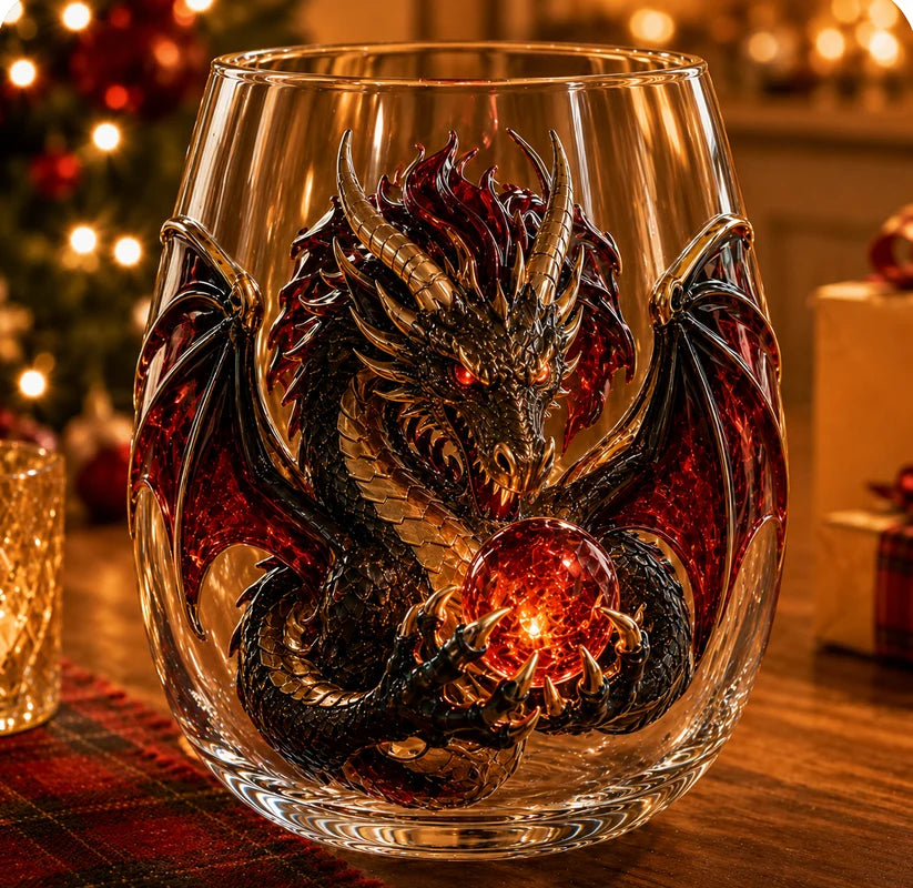 3D Mythic Dragon Glass Cup