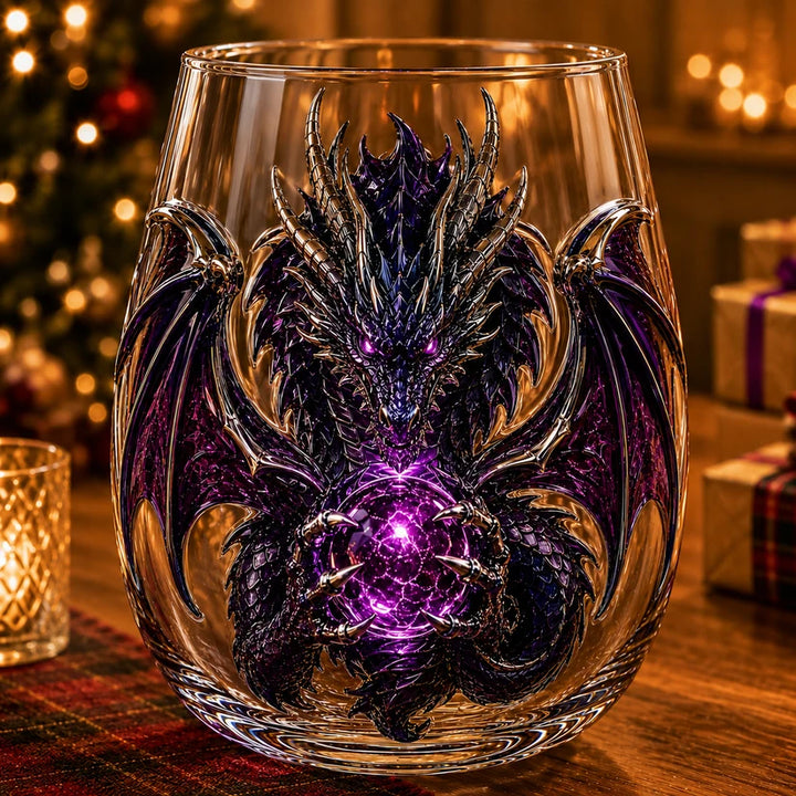 3D Mythic Dragon Glass Cup