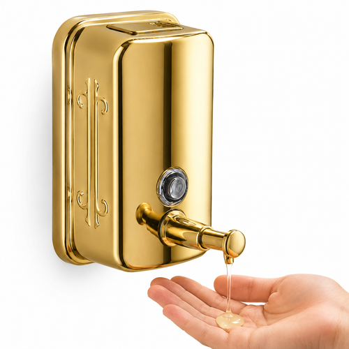 Wall-mounted stainless steel push-pump soap and lotion dispenser Bowlift