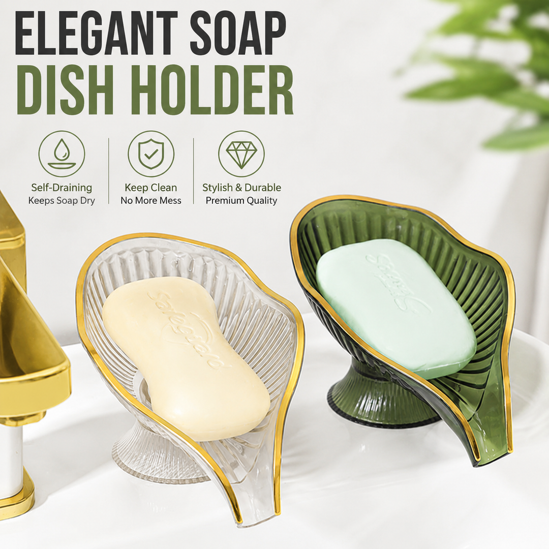 Elevated drainage acrylic soap dish with ribbed pedestal and sloped water channel Bowlift