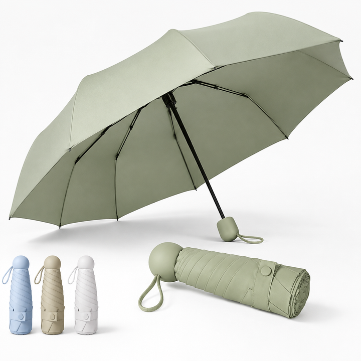 Compact UV protection folding umbrella with travel sleeve Bowlift