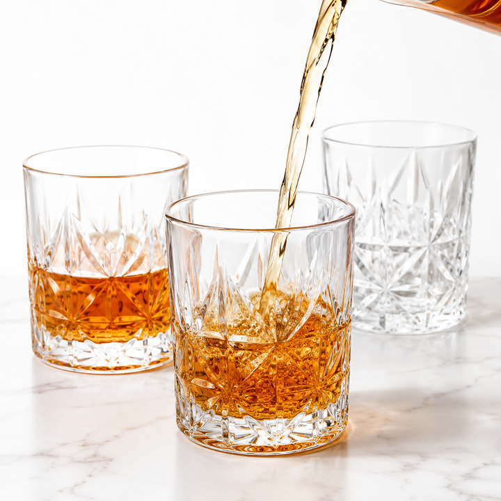 Crystal lowball whiskey glass tumbler Bowlift