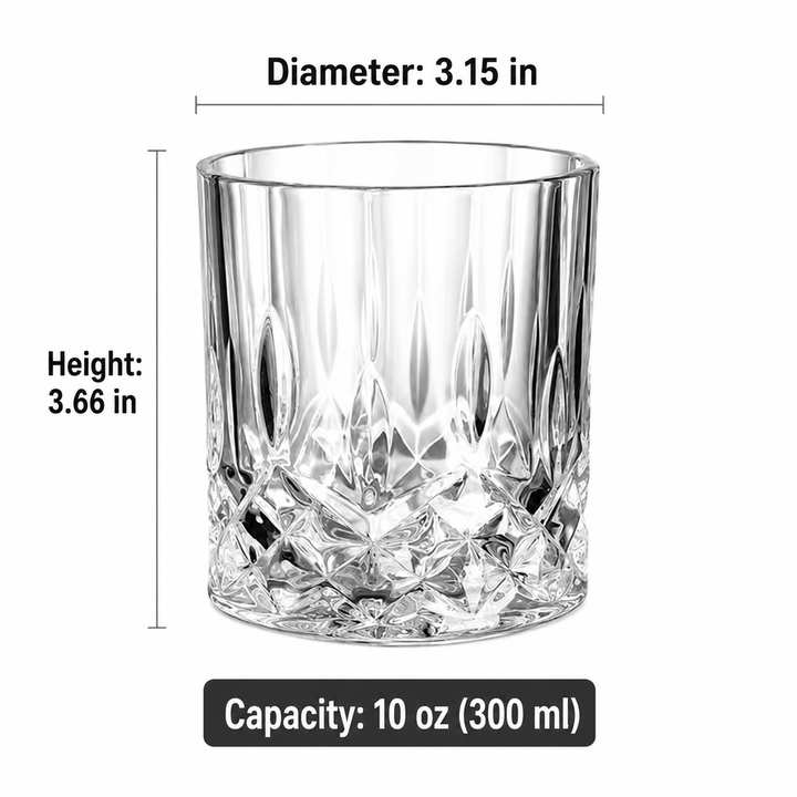 Crystal lowball whiskey glass tumbler Bowlift