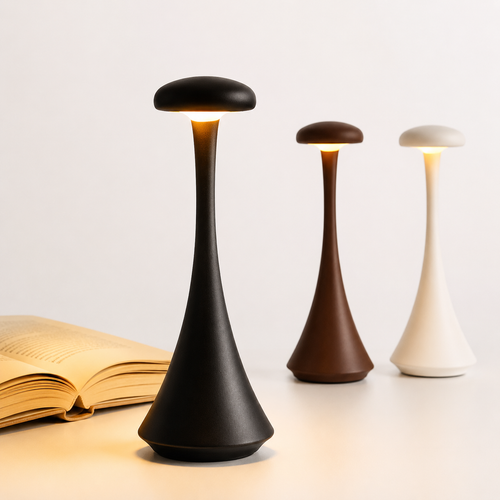 Compact rechargeable touch LED ambient desk lamp with flexible stem Bowlift