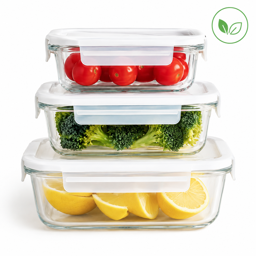 Stackable Borosilicate Glass Airtight Food Storage Container Set with Locking Lids Bowlift