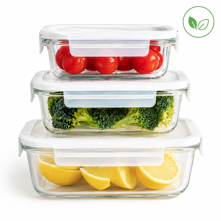 Stackable Borosilicate Glass Airtight Food Storage Container Set with Locking Lids Bowlift