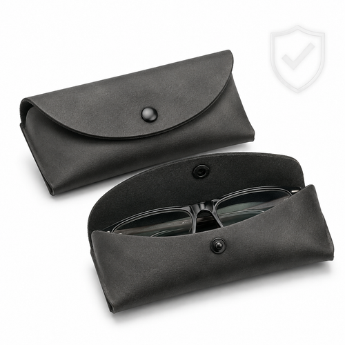 Leather Snap Closure Eyewear Pouch Case Bowlift
