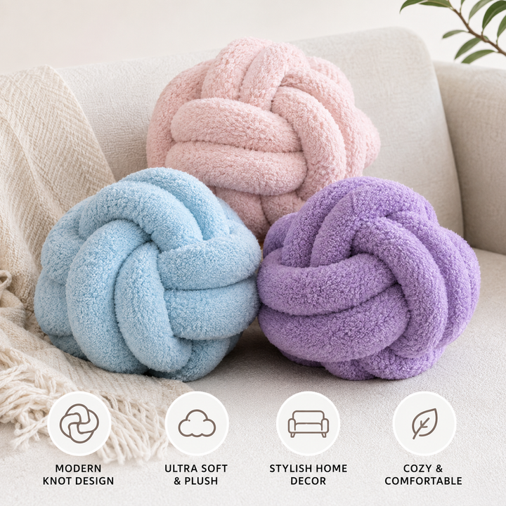 Decorative Knotted Plush Cushion Ball Bowlift