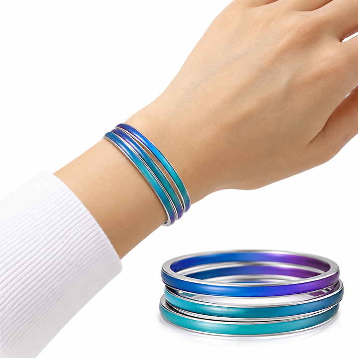 Multi-band Gradient Enamel Stacking Midi Bracelet Bowlift