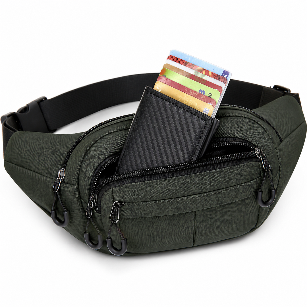 Slim RFID-Blocking Automatic Card Eject Leather Wallet Bowlift
